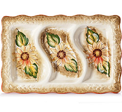 Ceramic 3-Section Oblong Tray