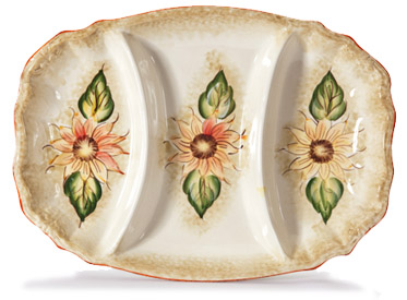 Ceramic 3-Section Oval Tray