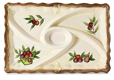 Ceramic 5-Section Oblong Tray