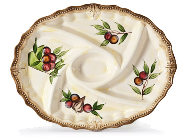 Ceramic 5-Section Oval tray