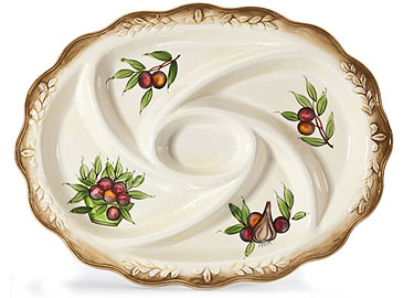 Ceramic 5-Section Oval Tray