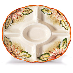 Ceramic 5-Section Oval Tray
