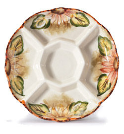     Ceramic 5-Section Round Tray
