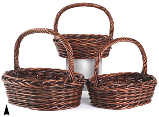 Oval Stained Willow Baskets