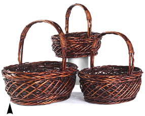 Oval Stained Willow Shoppers 