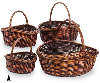 Oval Stained Willow Baskets