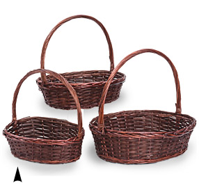 S/4 Stained Willow Germania Baskets #89001/RA