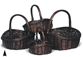 S/4 Stained Willow Germania Baskets #89001/RA