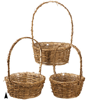 Split Rattan Stained Planters #8/14-9