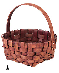 White Round Bamboo Basket w/Liner #29/1501W