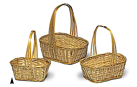 Split Rattan Stained Planters #8/8-9