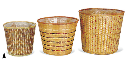 Assorted Bamboo Planters w/Liners #8/104/B