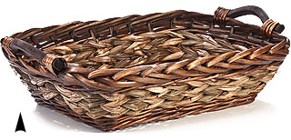 Oblong Stained Willow & Straw Tray