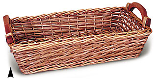 Oblong Willow Tray with Wood Handles#3/20526