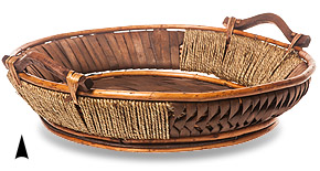 Oval Stained Willow & Seagrass Tray