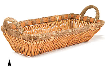 Oblong Willow Tray w/Seagrass Rim #3/6064