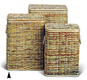 S/3 Willow Hampers w/Cloth Linings #5/409