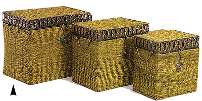 S/3 Willow Hampers w/Cloth Linings #5/409