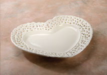 Heart-Shaped Lacy Ceramic Platter #7/6162