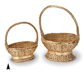 S/2 Gold Footed Baskets 