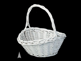 080W White Oval Willow Basket