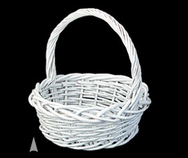1170W White Round Willow Basket