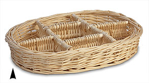 Oval Willow Tray w/7 Sections