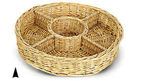 Round Willow Tray w/5 Sections