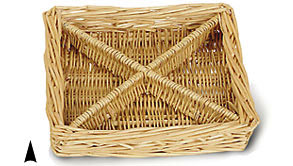 Square Willow Tray with 4 Sections