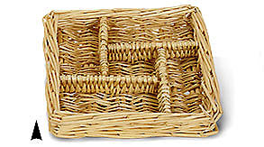 Square Willow Tray with 5 Sections
