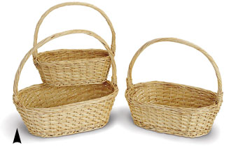 S/3 Oval Willow Baskets