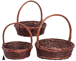 Oval Stained Willow  Basket w/Base