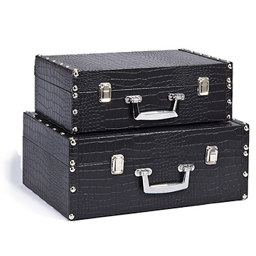 S/2 Wood Attache Cases